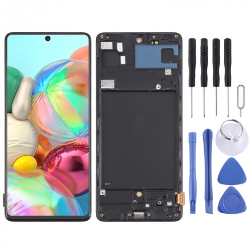 Pour Samsung Galaxy A71 4G SM-A715F 6,43 pouces OLED LCD écran numériseur assemblage complet avec cadre (noir) SH120B170-08