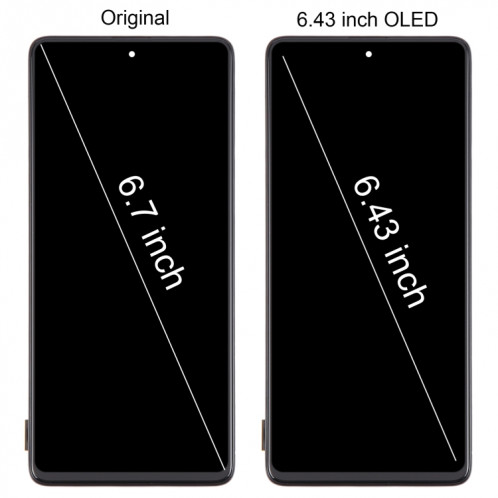 Pour Samsung Galaxy A71 4G SM-A715F 6,43 pouces OLED LCD écran numériseur assemblage complet avec cadre (noir) SH120B170-08