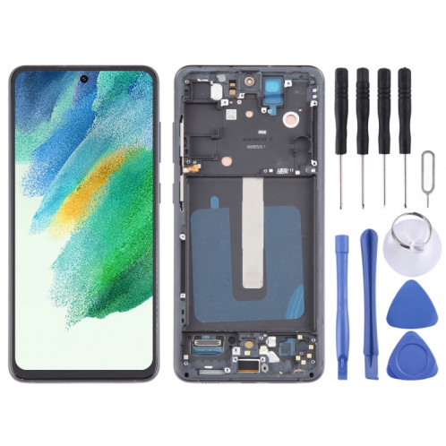 Pour Samsung Galaxy S21 FE 5G SM-G990B 6,43 pouces OLED LCD écran numériseur assemblage complet avec cadre (noir) SH123B403-08