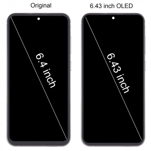 Pour Samsung Galaxy S23 FE SM-S711B 6,43 pouces OLED LCD Écran Numériseur Assemblage Complet avec Cadre (Noir) SH124B506-08