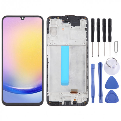 Pour Samsung Galaxy A25 SM-A256B 6,43 pouces OLED LCD écran numériseur assemblage complet avec cadre (noir) SH127B1345-08