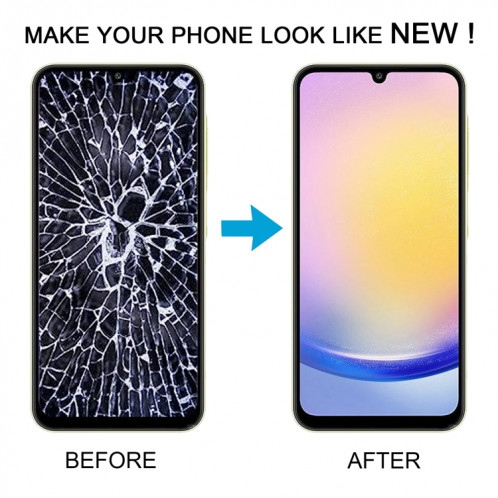 Pour Samsung Galaxy A25 SM-A256B 6,43 pouces OLED LCD écran numériseur assemblage complet avec cadre (noir) SH127B1345-08
