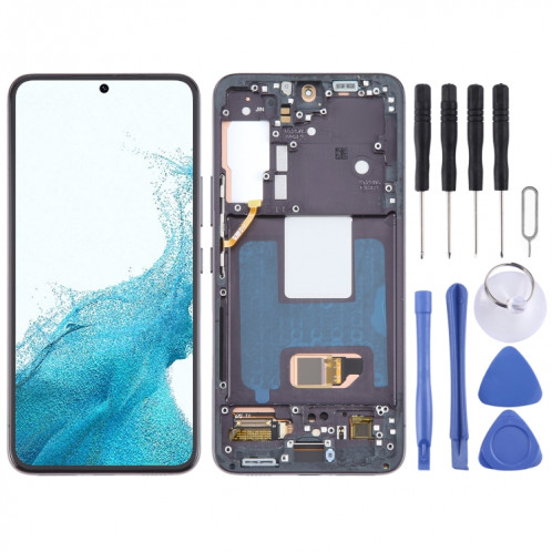 Pour Samsung Galaxy S22 5G SM-S901B Version américaine OLED LCD écran numériseur assemblage complet avec cadre (noir) SH128B1260-07