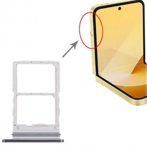Pour Samsung Galaxy Z Flip6 SM-F741B Plateau de carte SIM d'origine (noir) SH155B272-04