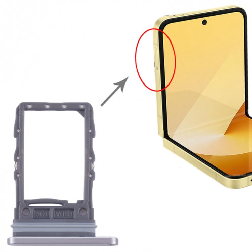 Pour Samsung Galaxy Z Flip6 SM-F741B Tiroir de carte SIM d'origine (gris) SH155H1338-04