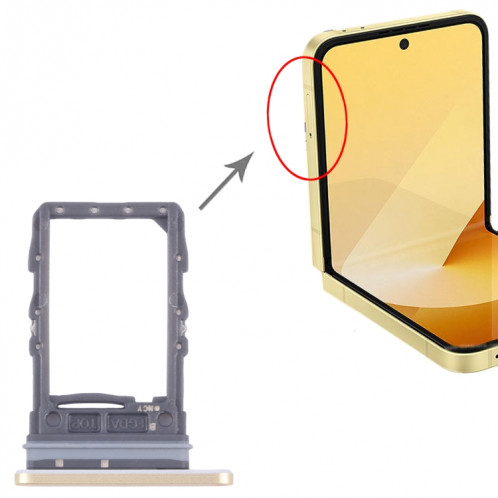 Pour Samsung Galaxy Z Flip6 SM-F741B Plateau de carte SIM d'origine (or) SH155J219-04