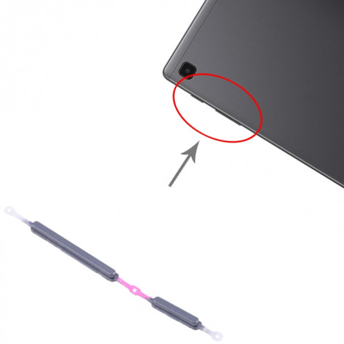 Bouton d'alimentation et bouton de contrôle du volume d'origine pour Samsung Galaxy Tab A7 Lite SM-T225 (noir) SH171B1215-04