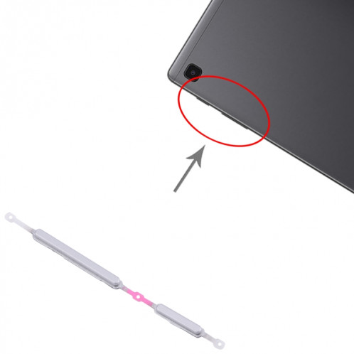 Bouton d'alimentation et bouton de contrôle du volume d'origine pour Samsung Galaxy Tab A7 Lite SM-T225 (argent) SH171S1923-04