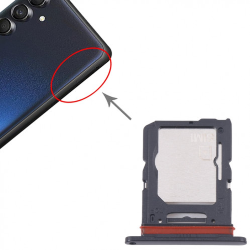 Pour Samsung Galaxy M55 SM-M556B Tiroir de carte SIM d'origine + Tiroir de carte SIM / Tiroir de carte Micro SD (Noir) SH241B1624-04