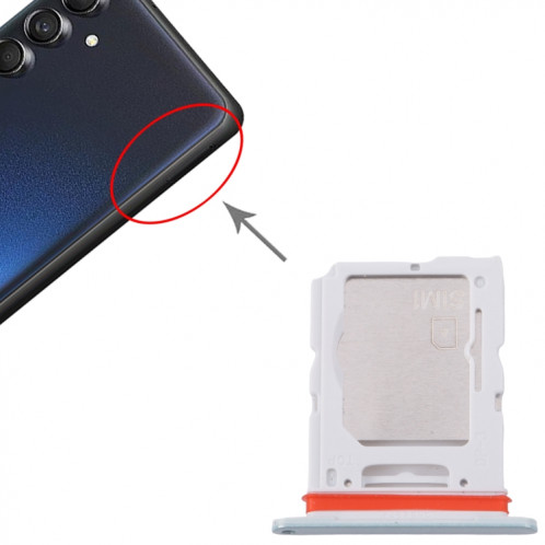 Pour Samsung Galaxy M55 SM-M556B Tiroir de carte SIM d'origine + Tiroir de carte SIM / Tiroir de carte Micro SD (Vert) SH241G1650-04