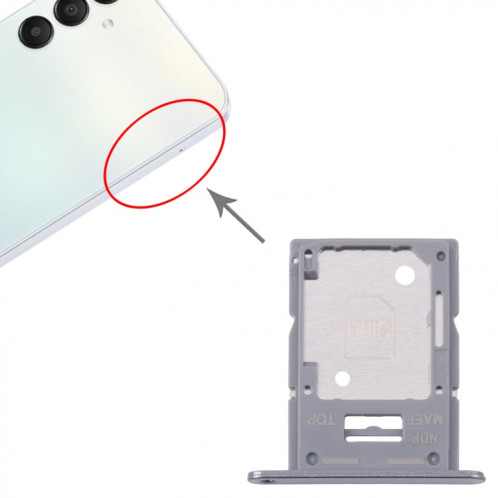 Pour Samsung Galaxy M15 SM-M156B Tiroir de carte SIM d'origine + Tiroir de carte SIM / Tiroir de carte Micro SD (Gris) SH242H1830-04