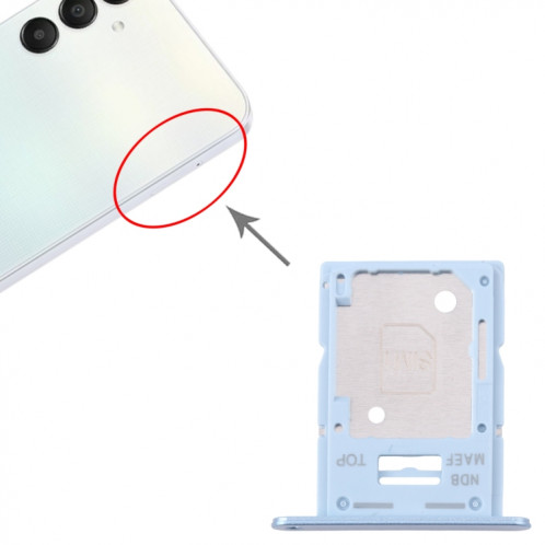 Pour Samsung Galaxy M15 SM-M156B Tiroir de carte SIM d'origine + Tiroir de carte SIM / Tiroir de carte Micro SD (Bleu) SH242L848-04