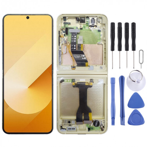 Pour Samsung Galaxy Z Flip6 SM-F741B Écran LCD d'origine numériseur assemblage complet avec cadre (jaune) SH263Y744-05