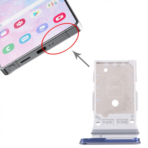 Pour Samsung Galaxy S25/S25+ SM-S931/S936 Tiroir de carte SIM d'origine + Tiroir de carte SIM (Bleu) SH284L618-04