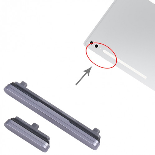 Bouton d'alimentation et bouton de contrôle du volume d'origine pour Samsung Galaxy Tab S10 Ultra SM-X920/X926 (gris) SH304H1465-04