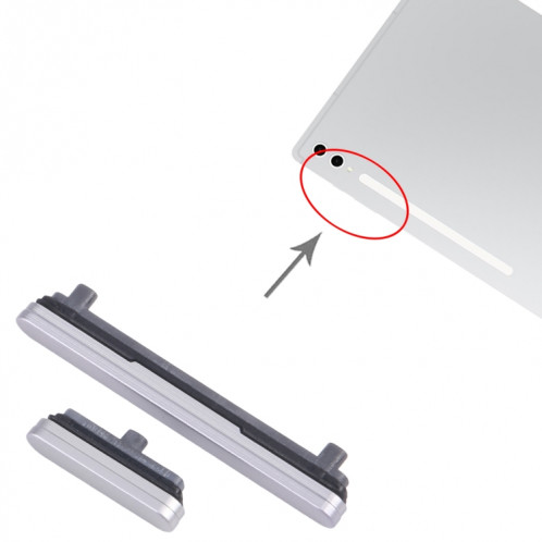 Bouton d'alimentation et bouton de contrôle du volume d'origine pour Samsung Galaxy Tab S10 Ultra SM-X920/X926 (argent) SH304S347-04