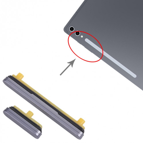 Bouton d'alimentation et bouton de contrôle du volume d'origine pour Samsung Galaxy Tab S10+ SM-X820/X826 (gris) SH307H594-04