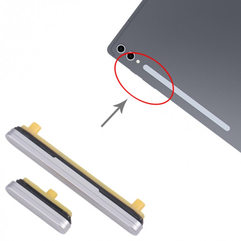 Bouton d'alimentation et bouton de contrôle du volume d'origine pour Samsung Galaxy Tab S10+ SM-X820/X826 (argent) SH307S1904-04