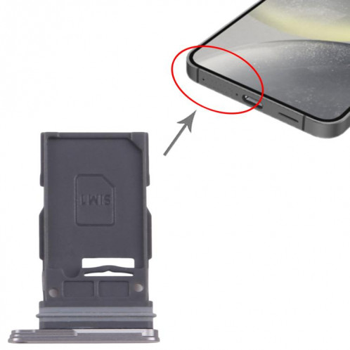 Pour Samsung Galaxy S25 / S25+ SM-S931B/S936B Tiroir de carte SIM d'origine (gris) SH316H1619-04