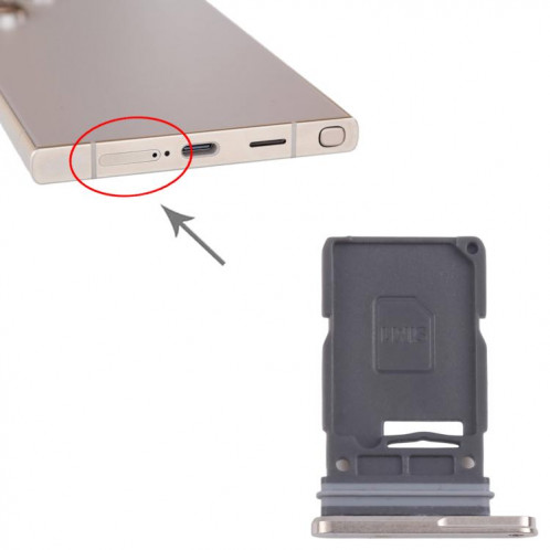 Pour Samsung Galaxy S24 Ultra 5G Plateau de carte SIM d'origine (or) SH318J1247-04