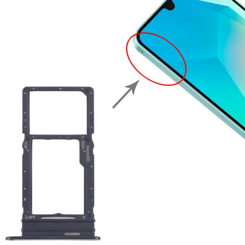 Pour Samsung Galaxy A16 SM-A165F Tiroir de carte SIM d'origine + Tiroir de carte Micro SD (Noir) SH332B1991-04