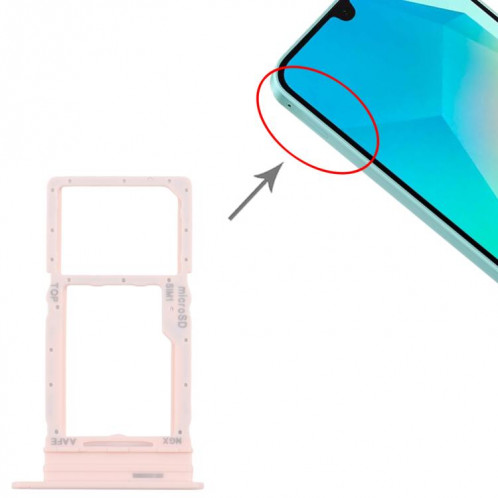 Pour Samsung Galaxy A16 SM-A165F Tiroir de carte SIM d'origine + Tiroir de carte Micro SD (Rose) SH332F1046-04