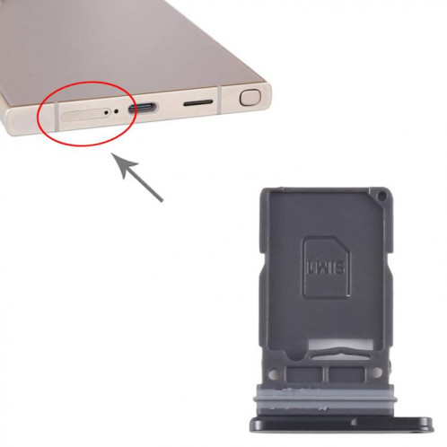 Pour Samsung Galaxy S25 Ultra SM-S938B Plateau de carte SIM d'origine (noir) SH351B1284-04