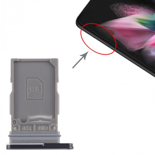 Pour Samsung Galaxy Z Fold3 5G SM-F926B Plateau de carte SIM d'origine (noir) SH372B1083-04