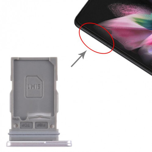 Pour Samsung Galaxy Z Fold3 5G SM-F926B Plateau de carte SIM d'origine (argent) SH372S1657-04