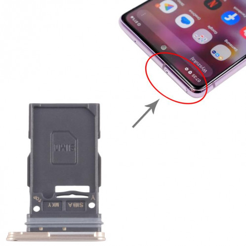 Pour Samsung Galaxy S24 SM-S921B Plateau de carte SIM d'origine (or) SH373J1846-04
