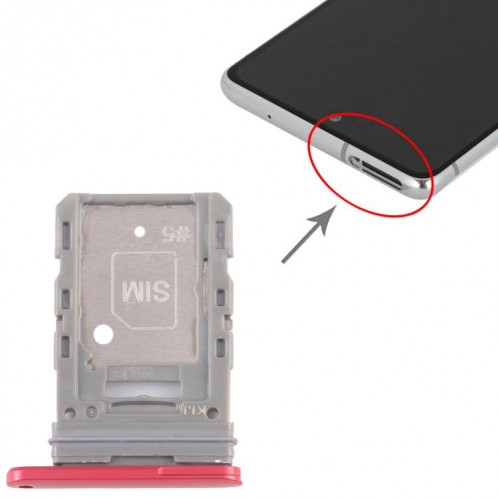 Pour Samsung Galaxy S20 FE SM-G780F Plateau de carte SIM d'origine (rouge) SH375R1456-04