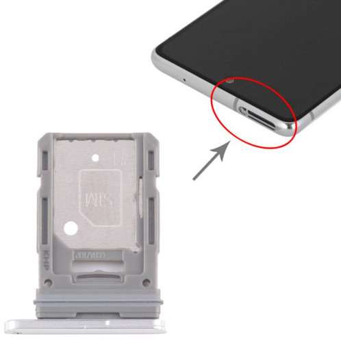 Pour Samsung Galaxy S20 FE SM-G780F Plateau de carte SIM d'origine (argent) SH375S730-04