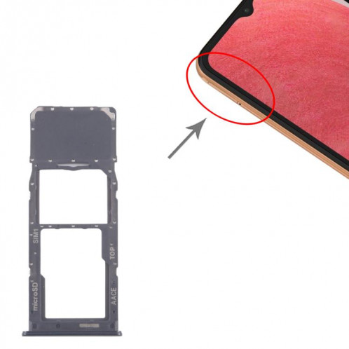 Pour Samsung Galaxy A13 SM-A135 Plateau de carte SIM d'origine (noir) SH376B163-04