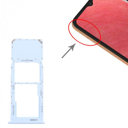 Pour Samsung Galaxy A13 SM-A135 Plateau de carte SIM d'origine (bleu) SH376L1873-04