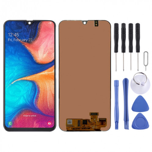 Écran LCD Super AMOLED d'origine pour Galaxy A20 avec assemblage complet du numériseur (noir) SH430B1682-06