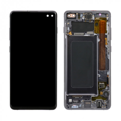 Écran LCD Super AMOLED d'origine pour Samsung Galaxy S10+ Assemblage complet du numériseur avec cadre (Noir) SH676B107-05