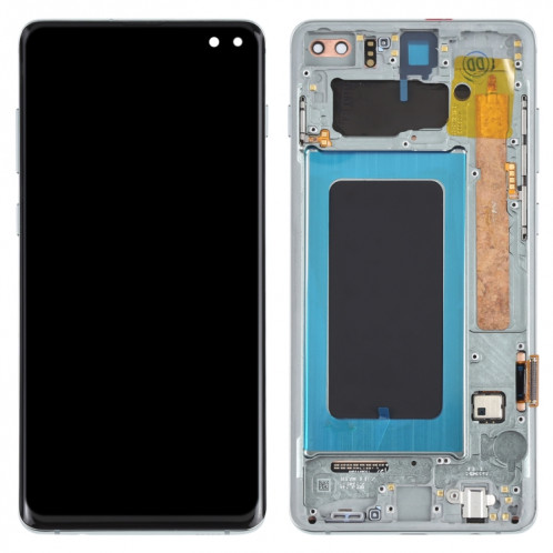 Écran LCD Super AMOLED d'origine pour Samsung Galaxy S10+ Assemblage complet du numériseur avec cadre (Vert) SH676G654-05