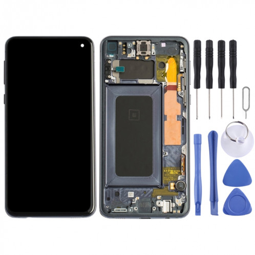 Écran LCD Super AMOLED d'origine pour Galaxy S10e Assemblage complet du numériseur avec cadre pour Galaxy S10e (Noir) SH678B683-04