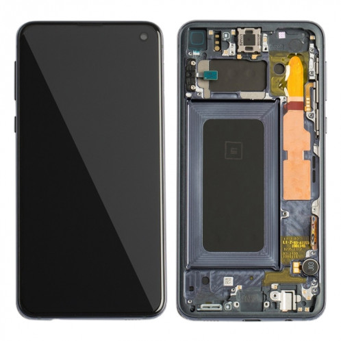 Écran LCD Super AMOLED d'origine pour Galaxy S10e Assemblage complet du numériseur avec cadre pour Galaxy S10e (Noir) SH678B683-04