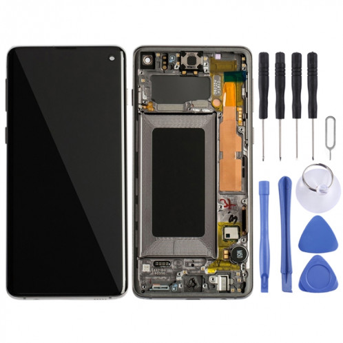 Écran LCD Super AMOLED d'origine avec cadre pour Galaxy S10 4G Digitizer Full Assembly (Noir) SH679B147-06