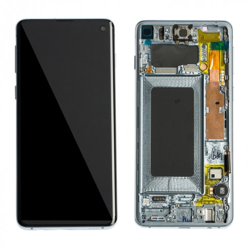 Écran LCD Super AMOLED d'origine pour Galaxy S10 4G Digitizer Assemblage complet avec cadre (Bleu) SH679L185-06