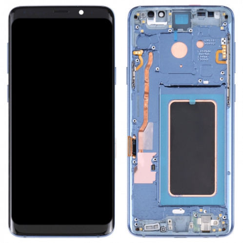 Écran LCD Super AMOLED d'origine pour Galaxy S9 / G960F / DS / G960U / G960W / G9600 Assemblage complet du numériseur avec cadre (Bleu) SH460L1655-05