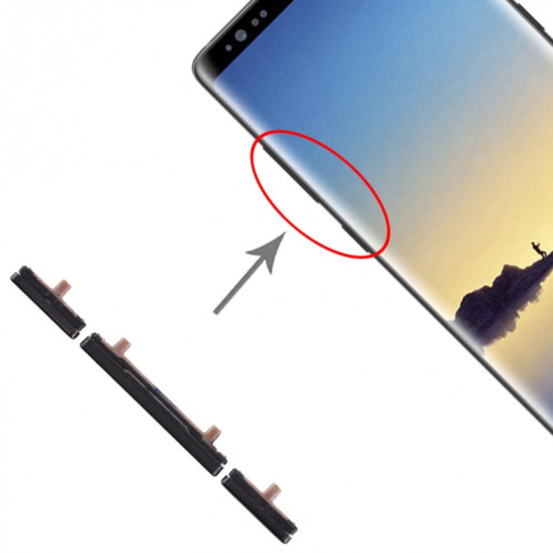 Pour Galaxy Note 8 10 Set Touches latérales (Noir) SH562B975-05