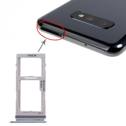 Pour Galaxy S10+ / S10 / S10e Plateau de carte SIM + Plateau de carte SIM / Plateau de carte Micro SD (Bleu) SH335L1161-05