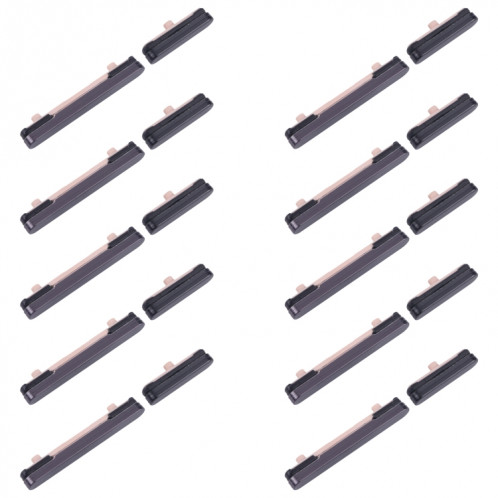 Pour Samsung Galaxy S24 SM-S921B 10 pièces bouton d'alimentation et bouton de contrôle du volume d'origine (noir) SH020B1493-05