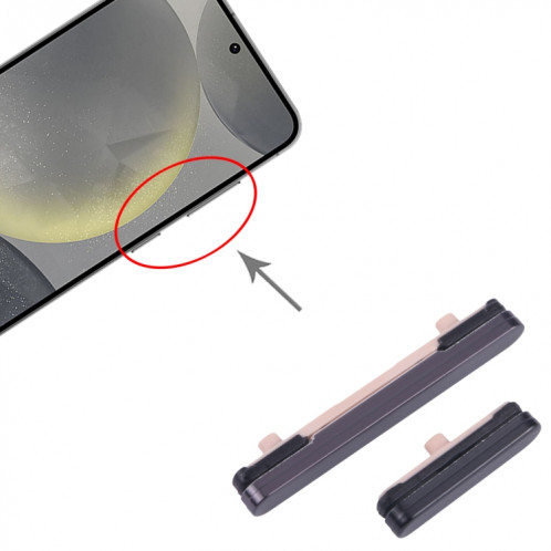 Pour Samsung Galaxy S24 SM-S921B 10 pièces bouton d'alimentation et bouton de contrôle du volume d'origine (noir) SH020B1493-05