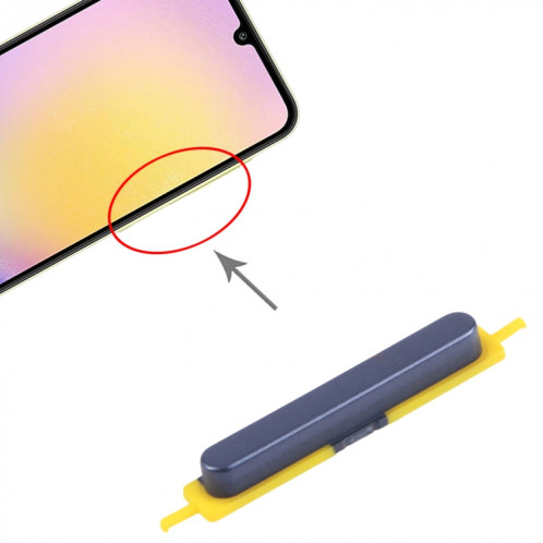 Pour Samsung Galaxy A25 SM-A256B 10 pièces Bouton d'alimentation et bouton de contrôle du volume d'origine (noir) SH021B1581-05