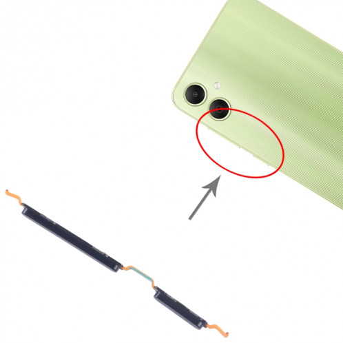 Pour Samsung Galaxy A05 5G SM-A055F 10 pièces bouton d'alimentation et bouton de contrôle du volume d'origine (noir) SH024B974-05