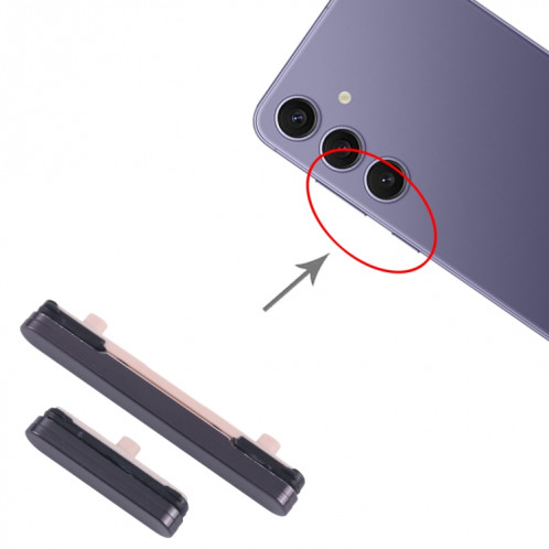 Pour Samsung Galaxy S24 + SM-S926B 10 pièces bouton d'alimentation et bouton de contrôle du volume d'origine (noir) SH025B1179-05