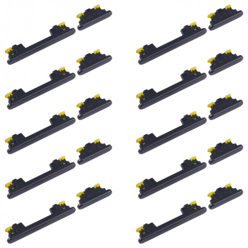 Pour Samsung Galaxy A54 SM-A546B 10 pièces bouton d'alimentation et bouton de contrôle du volume d'origine (noir) SH029B1269-05